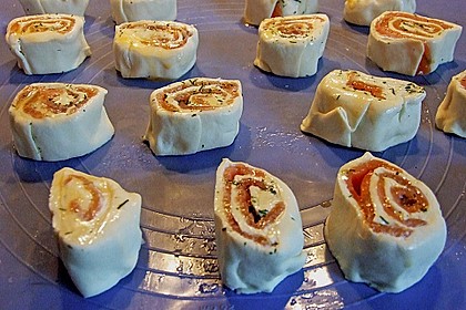 Bl&auml;tterteig - Lachs - Schnecken 7