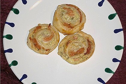 Bl&auml;tterteig - Lachs - Schnecken 9