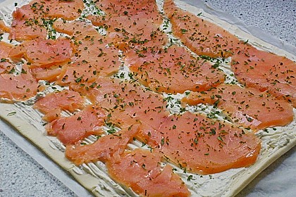 Bl&auml;tterteig - Lachs - Schnecken 11