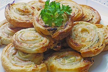 Bl&auml;tterteig - Lachs - Schnecken 12