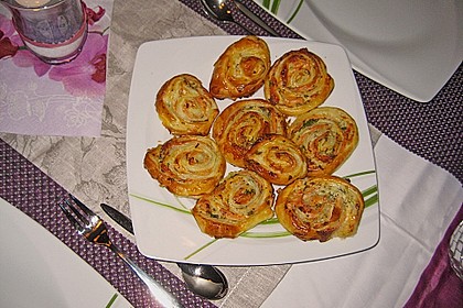 Bl&auml;tterteig - Lachs - Schnecken 13