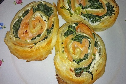 Bl&auml;tterteig - Lachs - Schnecken 15