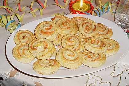 Bl&auml;tterteig - Lachs - Schnecken 19