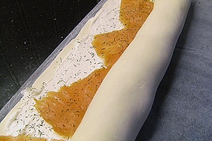 Bl&auml;tterteig - Lachs - Schnecken 21