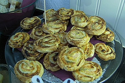 Bl&auml;tterteig - Lachs - Schnecken 28