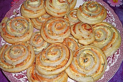Bl&auml;tterteig - Lachs - Schnecken 34
