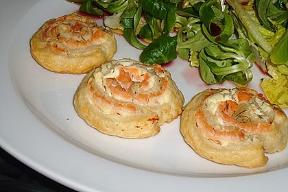 Bl&auml;tterteig - Lachs - Schnecken 35