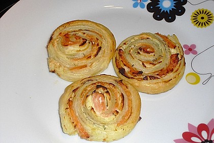 Bl&auml;tterteig - Lachs - Schnecken 37