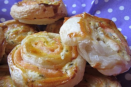 Bl&auml;tterteig - Lachs - Schnecken 39