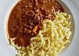Spaghetti mit Fleisch - Tomaten - Sauce