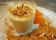 Vanille - Quark - Flammeri mit karamellisiertem Apfel - Mandel - Kompott