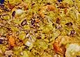Risotto mit Curry, Blumenkohl und Scampi aus dem Wok