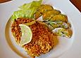 H&uuml;hnerschnitzel mit Haselnusspanade und Rosmarinkartoffel