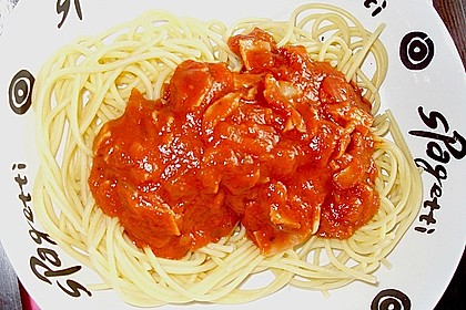 Schnelle, einfache Tomatenso&szlig;e zu Spaghetti 4