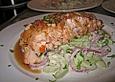Teriyaki Lachs auf Wasabi - Gurkensalat