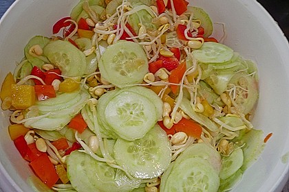 Sojasprossen und Gurkensalat 1