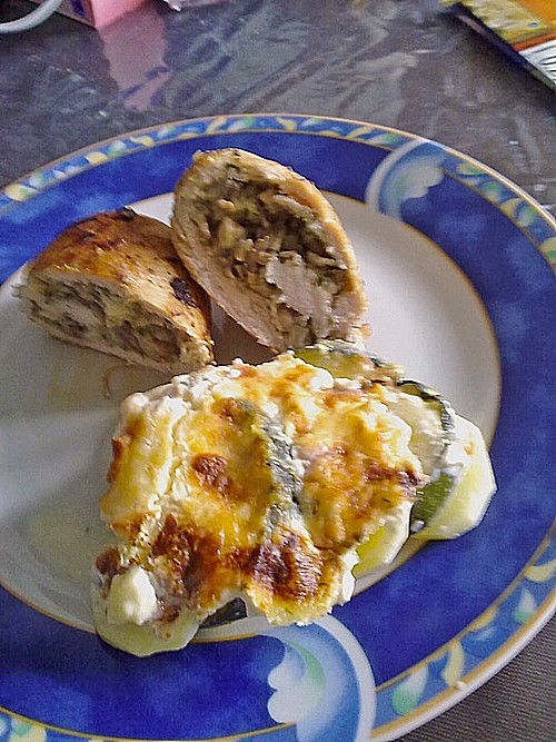 Putenrouladen mit Camembert - Pilz - Füllung (Rezept mit Bild ...