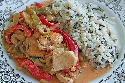 Paprikapfanne mit H&auml;hnchenbrust