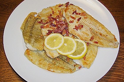Schollenfilet mit Speckstippe