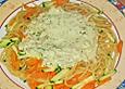Nudeln mit Zucchini und M&ouml;hren und Frischk&auml;se