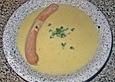 Kartoffelcremesuppe mit W&uuml;rstchen