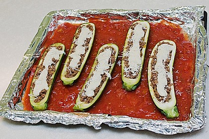 Gef&uuml;llte Zucchini mit Hackfleisch 9