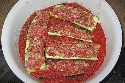 Gef&uuml;llte Zucchini mit Hackfleisch 1