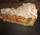 Rhabarberkuchen mit Sahneguss und Baiserhaube (Bild)