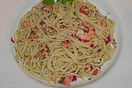 Limetten - Butter - Spaghetti mit Flusskrebsschw&auml;nzen