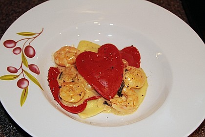 Spaghetti mit Garnelen in Wei&szlig;wein - Sahnesauce 3