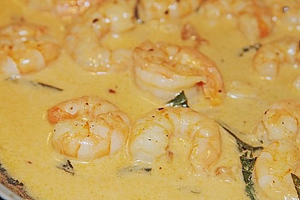 Spaghetti mit Garnelen in Wei&szlig;wein - Sahnesauce 5