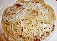 Spaghetti alla carbonara mit Pancetta und Rosmarin - Lardo
