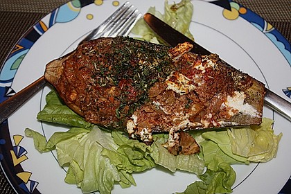 Gef&uuml;llte Auberginen mit Schafsk&auml;se &uuml;berbacken 2