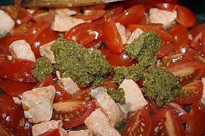Spaghetti mit Lachs und Kirschtomaten 10