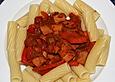 Gefl&uuml;gelwurst - Gulasch aus dem Wok