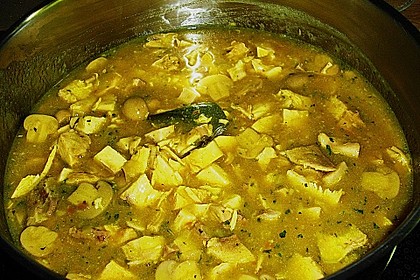 Curry - H&uuml;hnerragout mit Champignons