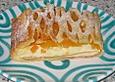 Pfirsichstrudel mit Puddingcreme