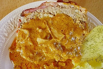 Hackbraten J&auml;gerart im R&ouml;mertopf 2