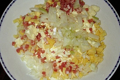&Uuml;berbackene Schinken - Cr&egrave;me fraiche - Schnittchen