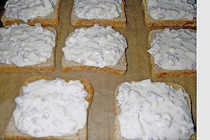 &Uuml;berbackene Schinken - Cr&egrave;me fraiche - Schnittchen 1
