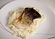 Lachsforellenfilet auf Zucchinirahmnudeln
