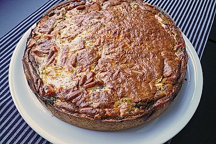Quiche mit Lachs, Spinat und Pinienkernen 4