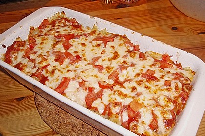 Tomate - Mozzarella - Basilikum - Makkaroni - Auflauf 1