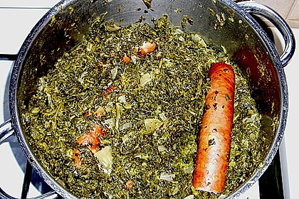 Gr&uuml;nkohl mit Mettendchen 1