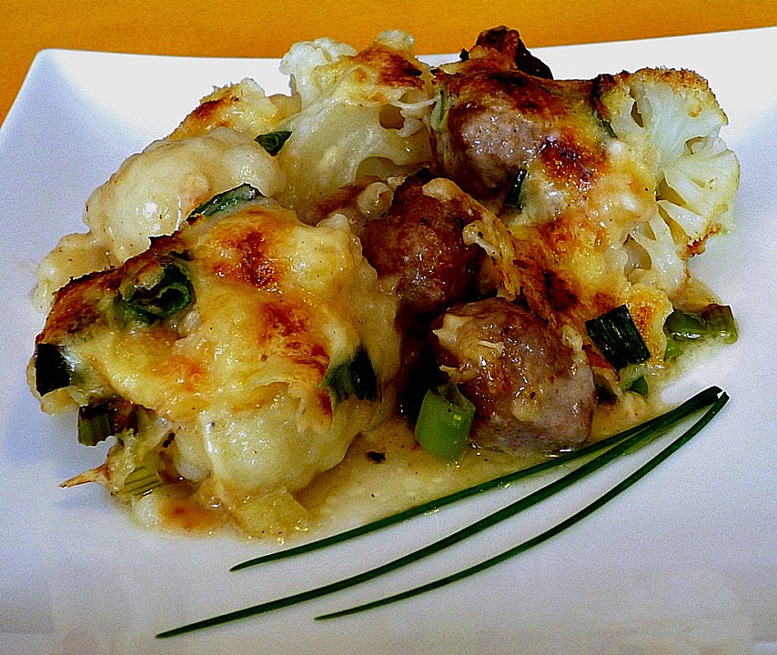 Blumenkohl - Auflauf mit Hackbällchen (Rezept mit Bild) | Chefkoch.de