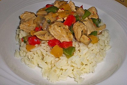 Schnelle Puten-Paprika Pfanne