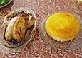 Knuspriges, gef&uuml;lltes Granatapfel - Walnuss - H&auml;hnchen mit Basmatireis