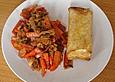 Paprika - Zwiebel - Gem&uuml;se zu Fr&uuml;hlingsrollen