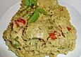 Reistopf mit Curry - Ingwer - H&auml;hnchen und Petersilien - Joghurt