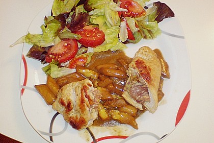 Putenrouladen auf gebratenem Spargel 11